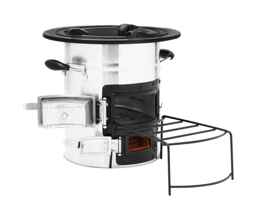 vidaXL kempinga malkas plīts, sudraba krāsā, 51,5x35x30,5 cm, tērauds