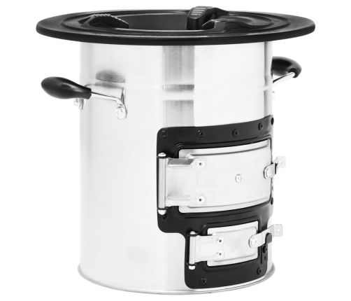 vidaXL kempinga malkas plīts, sudraba krāsā, 51,5x35x30,5 cm, tērauds