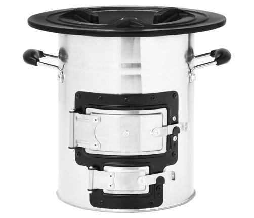 vidaXL kempinga malkas plīts, sudraba krāsā, 51,5x35x30,5 cm, tērauds