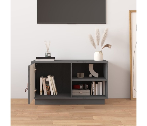 vidaXL TV skapītis, pelēks, 70x34x40 cm, priedes masīvkoks