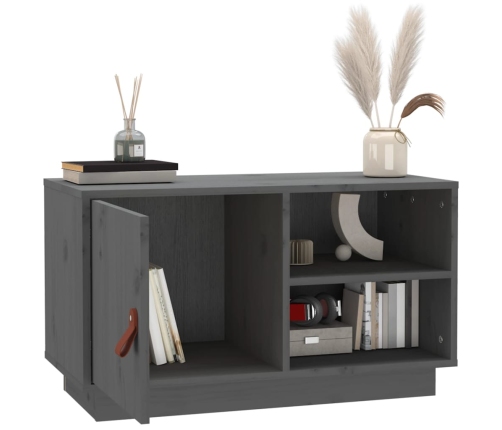 vidaXL TV skapītis, pelēks, 70x34x40 cm, priedes masīvkoks