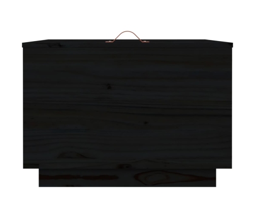 vidaXL uzglabāšanas kastes ar vākiem, 3 gab., melns priedes masīvkoks