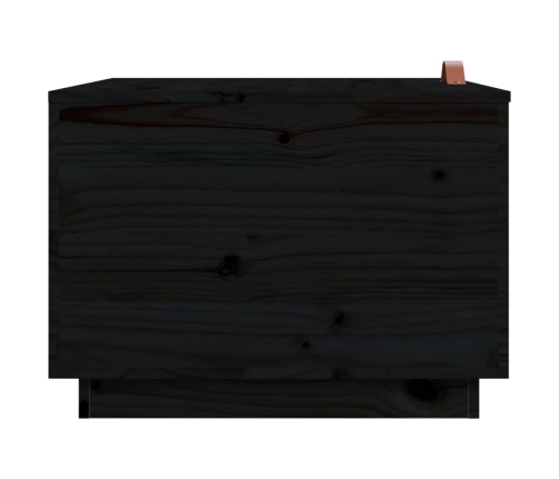 vidaXL uzglabāšanas kastes ar vākiem, 3 gab., melns priedes masīvkoks