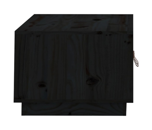 vidaXL kafijas galdiņš, melns, 80x50x35 cm, priedes masīvkoks