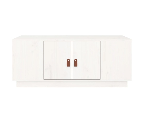 vidaXL kafijas galdiņš, balts, 100x50x41 cm, priedes masīvkoks