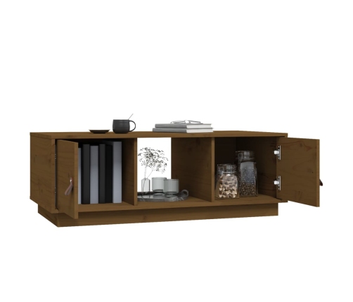 vidaXL kafijas galdiņš, medus brūns, 100x50x35 cm, priedes masīvkoks