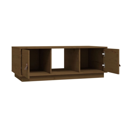 vidaXL kafijas galdiņš, medus brūns, 100x50x35 cm, priedes masīvkoks