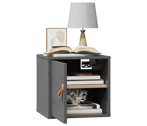 vidaXL sienas skapīši, 2 gb., pelēki, 31,5x30x30 cm, priedes masīvkoks