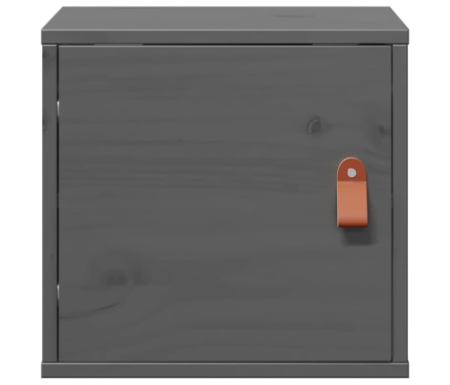 vidaXL sienas skapīši, 2 gb., pelēki, 31,5x30x30 cm, priedes masīvkoks