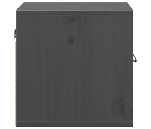 vidaXL sienas skapīši, 2 gb., pelēki, 31,5x30x30 cm, priedes masīvkoks