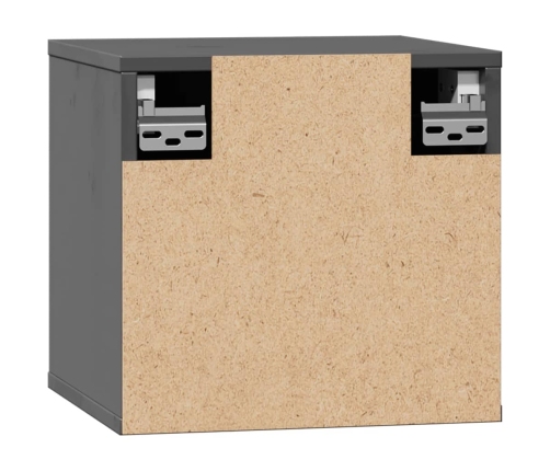 vidaXL sienas skapīši, 2 gb., pelēki, 31,5x30x30 cm, priedes masīvkoks