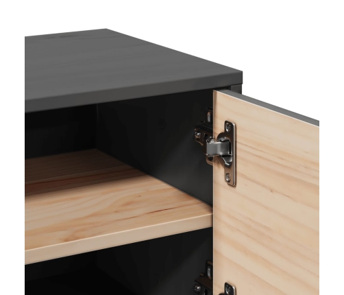 vidaXL sienas skapīši, 2 gb., pelēki, 31,5x30x30 cm, priedes masīvkoks