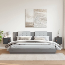 Sienas Skapīši, 2 Gb., Pelēki, 31,5X30X30 Cm, Priedes Masīvkoks Vidaxl