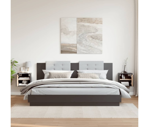 vidaXL sienas skapīši, 2 gab., melni, 31,5x30x30 cm, priedes masīvkoks