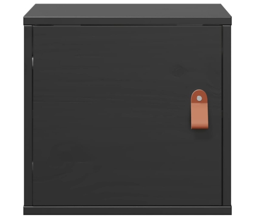 vidaXL sienas skapīši, 2 gab., melni, 31,5x30x30 cm, priedes masīvkoks