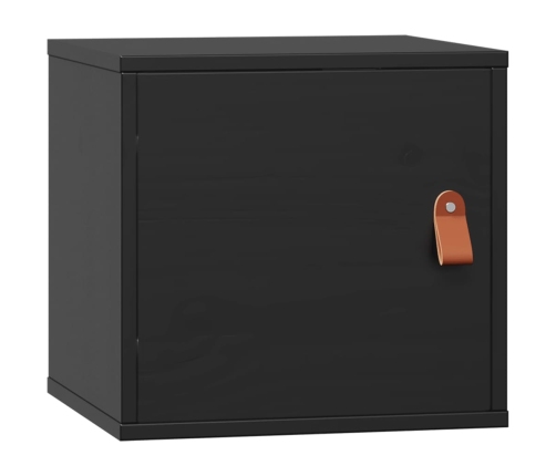 vidaXL sienas skapīši, 2 gab., melni, 31,5x30x30 cm, priedes masīvkoks