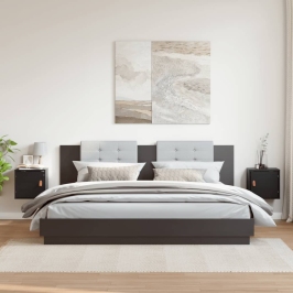 Sienas Skapīši, 2 Gab., Melni, 31,5X30X30 Cm, Priedes Masīvkoks Vidaxl