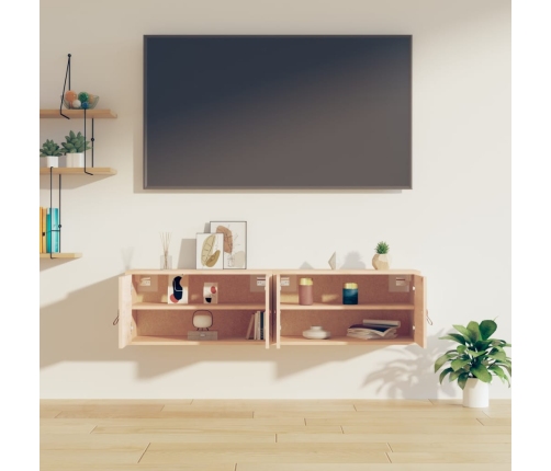 vidaXL sienas skapīši, 2 gab., 60x30x30 cm, priedes masīvkoks