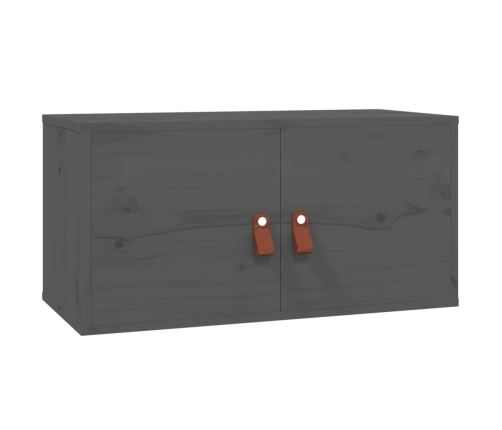 vidaXL sienas skapīši, 2 gab., pelēki, 60x30x30 cm, priedes masīvkoks