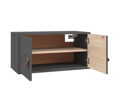 vidaXL sienas skapīši, 2 gab., pelēki, 60x30x30 cm, priedes masīvkoks