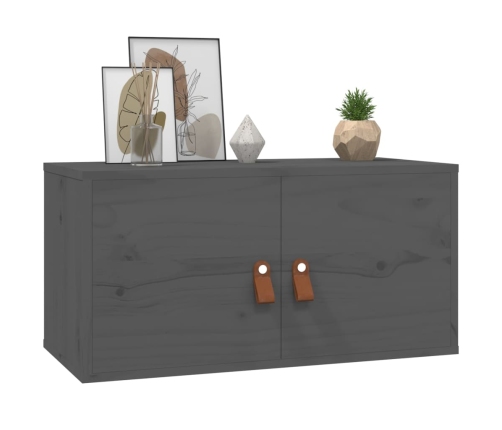 vidaXL sienas skapīši, 2 gab., pelēki, 60x30x30 cm, priedes masīvkoks