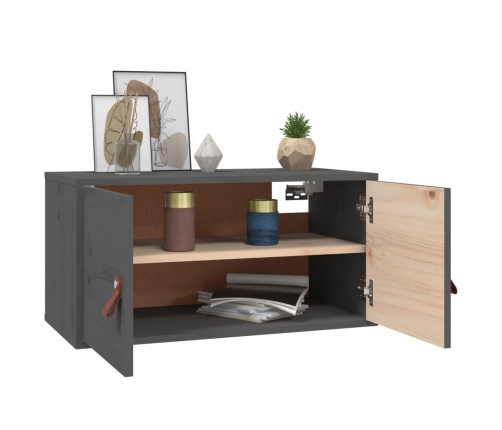 vidaXL sienas skapīši, 2 gab., pelēki, 60x30x30 cm, priedes masīvkoks