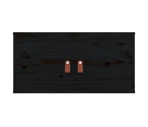 vidaXL sienas skapīši, 2 gab., melni, 60x30x30 cm, priedes masīvkoks