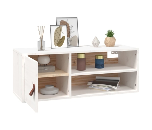 vidaXL sienas skapītis, balts, 80x30x30 cm, priedes masīvkoks