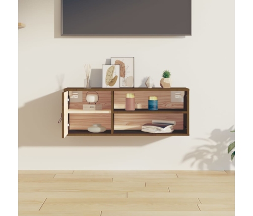 vidaXL sienas skapītis, medus brūns, 80x30x30 cm, priedes masīvkoks