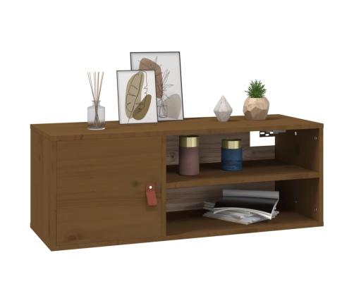 vidaXL sienas skapītis, medus brūns, 80x30x30 cm, priedes masīvkoks