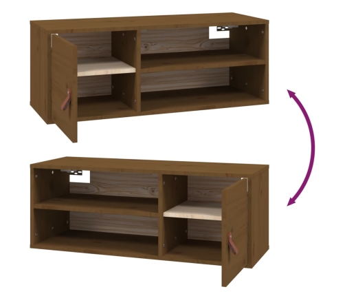 vidaXL sienas skapītis, medus brūns, 80x30x30 cm, priedes masīvkoks