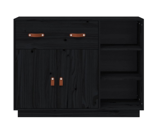 vidaXL kumode, melna, 98,5x40x75 cm, priedes masīvkoks