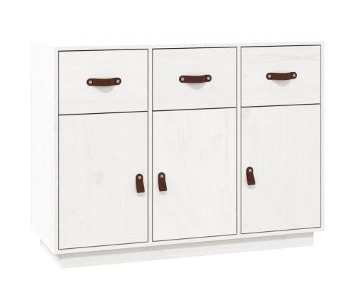 vidaXL kumode, balta, 100x40x75 cm, priedes masīvkoks