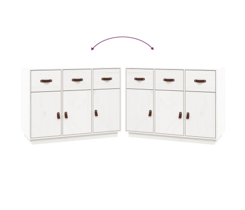 vidaXL kumode, balta, 100x40x75 cm, priedes masīvkoks