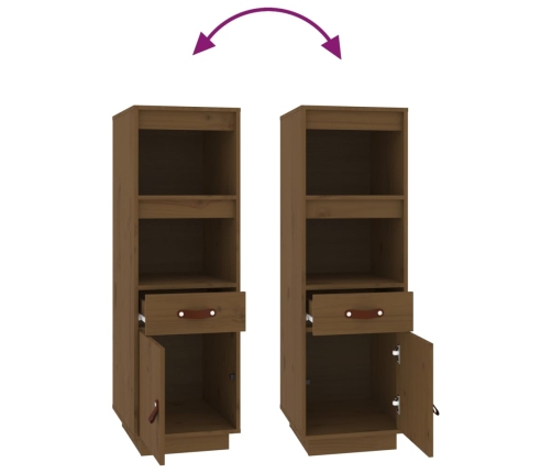 vidaXL augstais skapītis, brūns, 34x40x108,5 cm, priedes masīvkoks