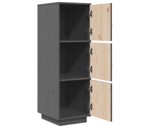 vidaXL augstais skapītis, pelēks, 34x40x108,5 cm, priedes masīvkoks