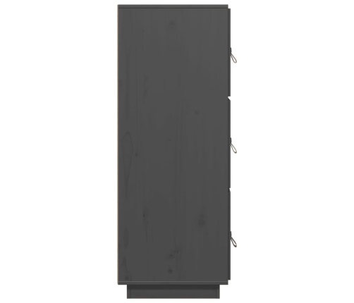 vidaXL augstais skapītis, pelēks, 34x40x108,5 cm, priedes masīvkoks