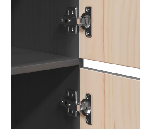 vidaXL augstais skapītis, pelēks, 34x40x108,5 cm, priedes masīvkoks