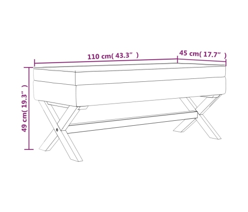 vidaXL uzglabāšanas sols, tumši pelēks, 110x45x49 cm, samts