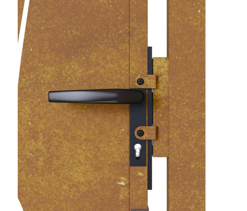 vidaXL dārza vārti, 105x130 cm, tērauds ar rūsas efektu, zāles dizains