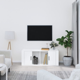 Tv Skapītis, Spīdīgi Balts, 100X35X40 Cm, Inženierijas Koks Vidaxl