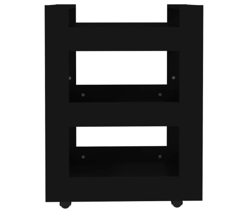 vidaXL virtuves ratiņi, melni, 60x45x80 cm, inženierijas koks