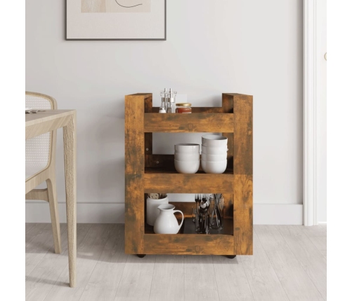 vidaXL virtuves ratiņi, ozolkoka krāsa, 60x45x80 cm, inženierijas koks