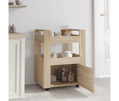 Virtuves Ratiņi, Ozolkoka Krāsa, 60X45X80 Cm, Inženierijas Koks Vidaxl