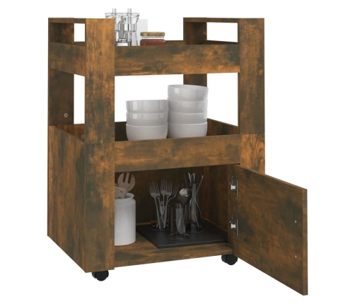 vidaXL virtuves ratiņi, ozolkoka krāsa, 60x45x80 cm, inženierijas koks