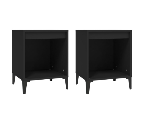 vidaXL naktsgaldiņi, 2 gab., melni, 40x35x50 cm
