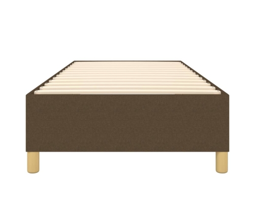 vidaXL gultas rāmis bez matrača, tumši brūns, 90x190 cm, audums