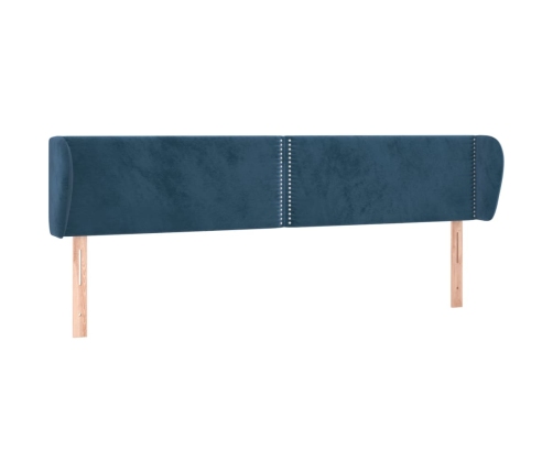 vidaXL galvgalis ar malām, tumši zils samts, 203x23x78/88 cm