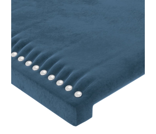 vidaXL galvgalis ar malām, tumši zils samts, 203x23x78/88 cm