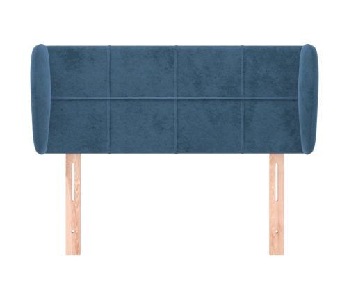 vidaXL galvgalis ar malām, tumši zils samts, 93x23x78/88 cm